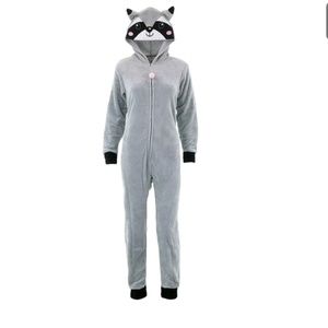 PJ Couture Women's Gray Raccoon Hooded One-Piece P